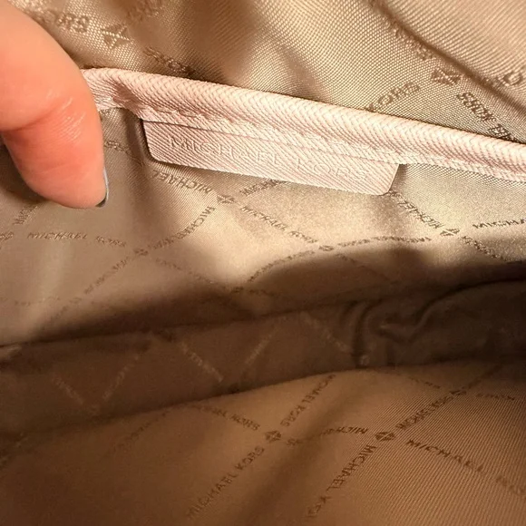 Michael Kors Pink and Vanilla MK Signature Chain Crossbody - Picture 4 of 6